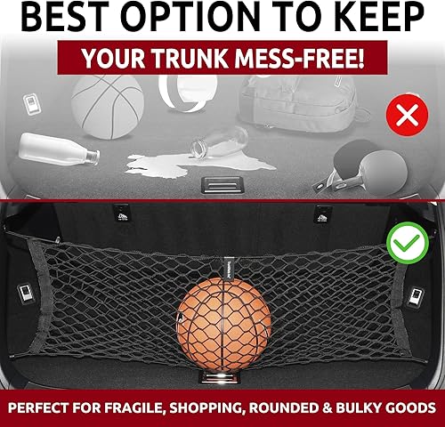 Miniatura 5 de Red de carga elástica para maletero estilo sobre para Lexus NX 2015-2025 – Organizador y almacenamiento de maletero premium – Red de equipaje para