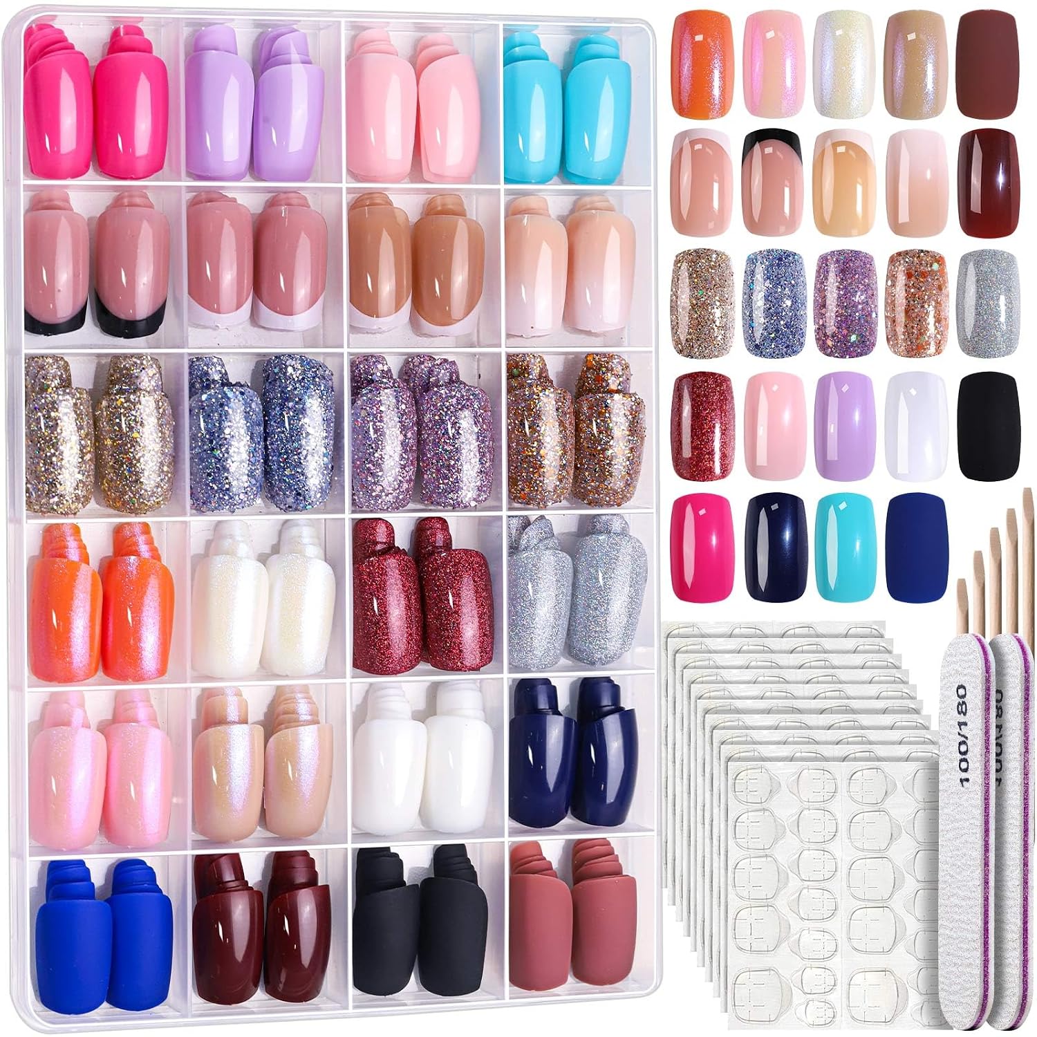FANDAMEI Press On Nails - 24 Colors for Nail Art DIY