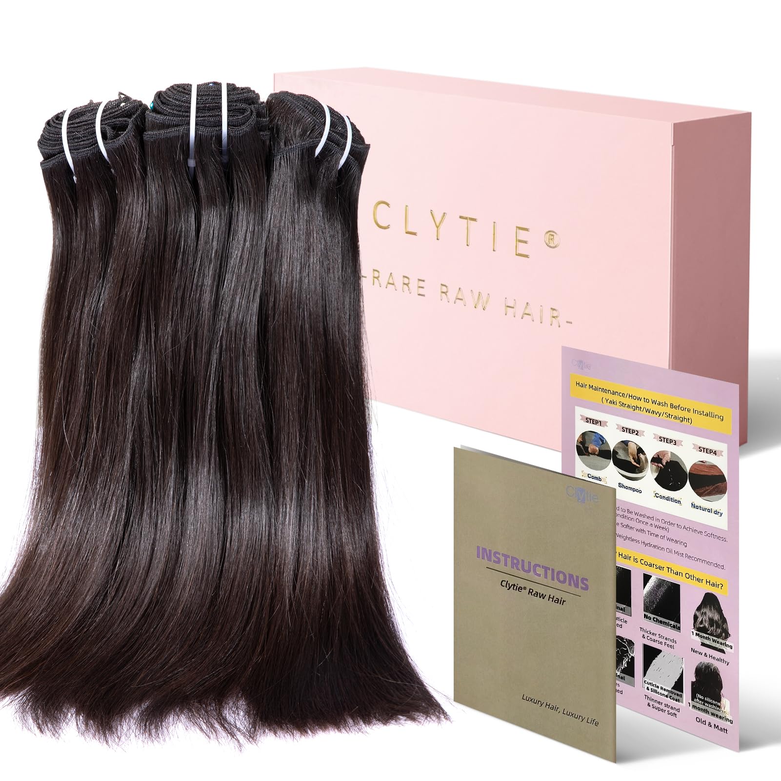 100% Brazilian raw  one donor virgin hair Unprocessed Human Hair Extension Grade 12A 100% Raw Indian  main image 3