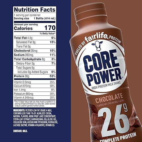 Miniatura 6 de Core Power Batido de alta proteína, chocolate, 14 onzas fluidas