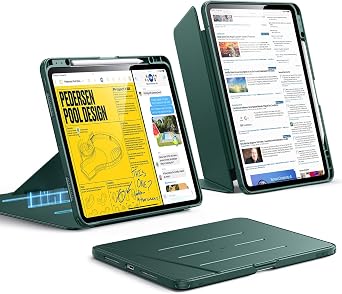 ESR for iPad Pro 13 Inch (M5/M4) Case, Flip Series, Green | Vertical Stand Cover with Pencil Holder, Ultra-Stable Cover, Multi Stand Angles