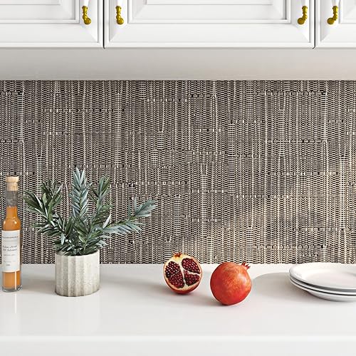 Miniatura 5 de FunStick Papel tapiz de 15.8 x 240 pulgadas, papel tapiz marrón topo texturizado, papel de contacto marrón topo, rollo de papel de contacto marrón