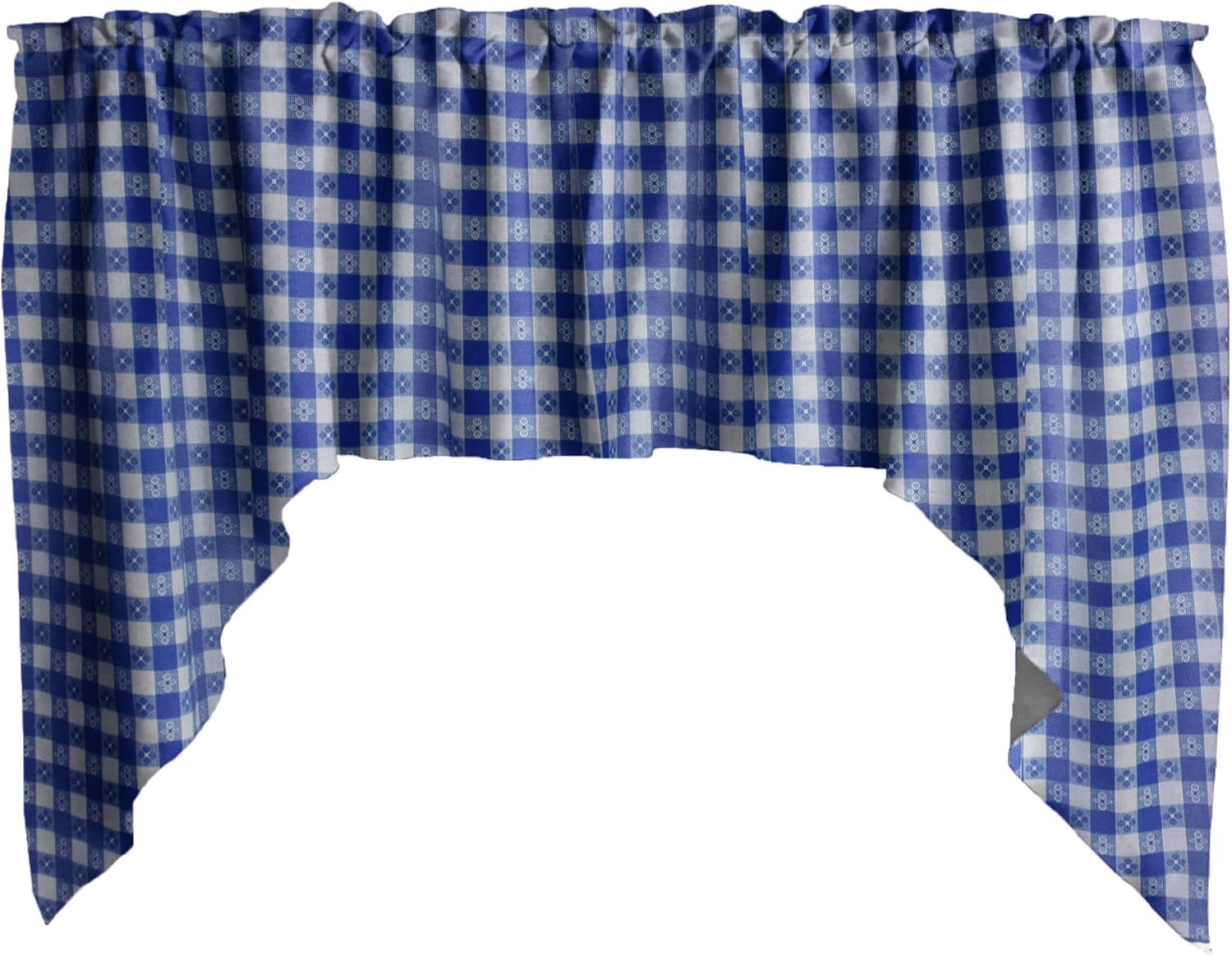 Zen Creative Designs Racecar Checkerboard Print Swag Cotton Window Valance Home Décor Bedroom Nursery Kitchen Window (1" Black and White)