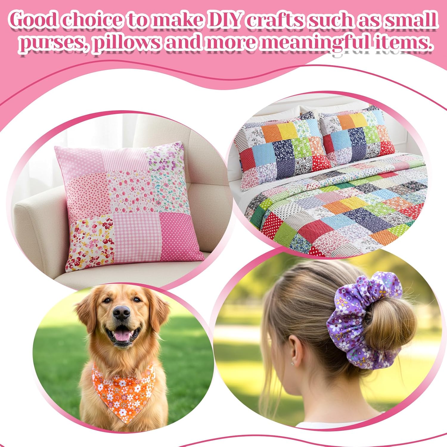 500 Pcs 4 x 4 Inch Cotton Fabric Squares, Precut Patchwork Quilting Fabric Bundles, Layer Fat Flower Fabrics Patchwork, Layer Precut Quilt Material, for DIY, Crafts, Sewing, Beginners, Cloths
