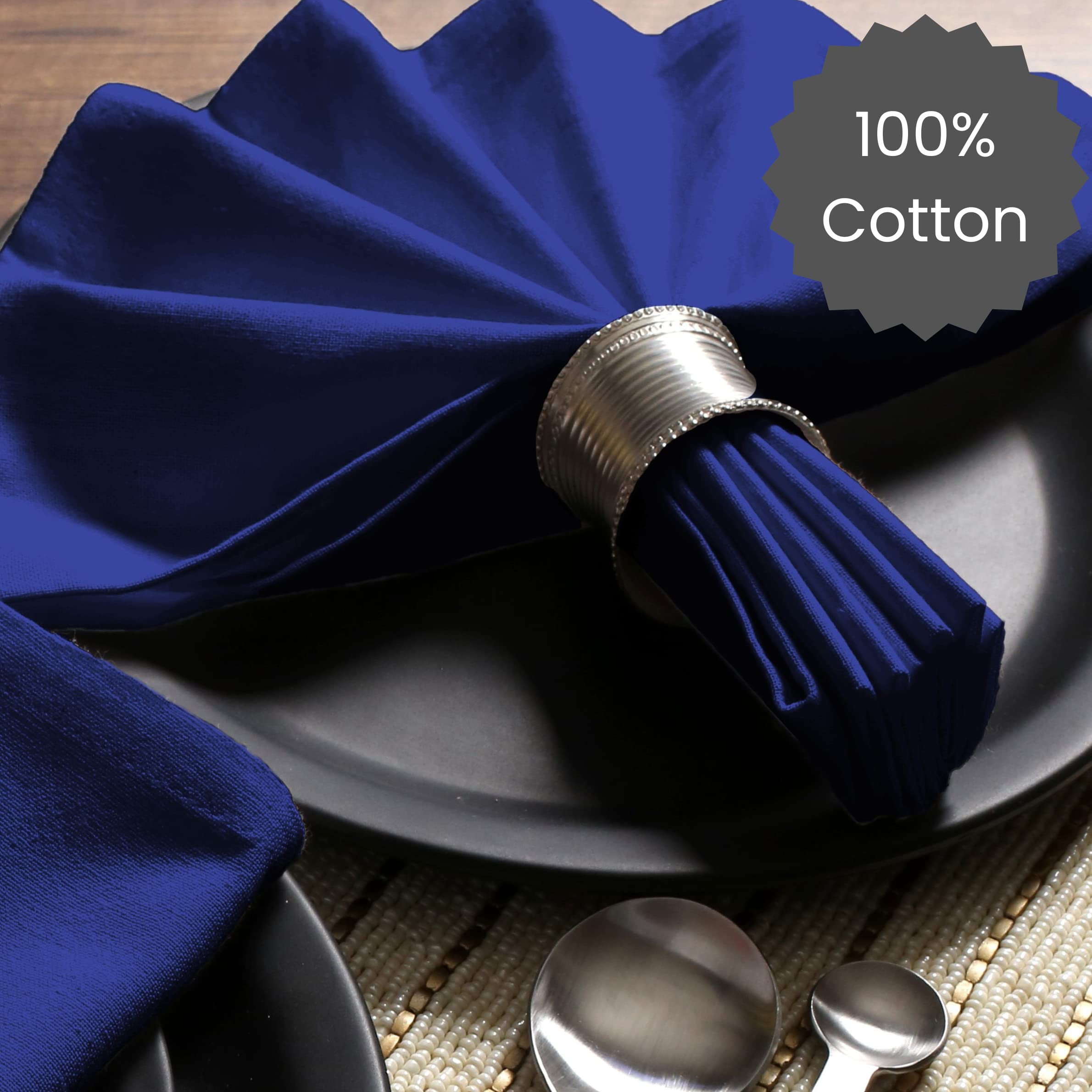Clinica di Cotone 12 Pezzi Tovaglioli Stoffa 50x50 cm Cotone 100%, Morbidi e confortevoli, Qualità alberghiera duratura, Tovaglioli Cotone per Eventi e uso domestico regolare, Blu Navy
