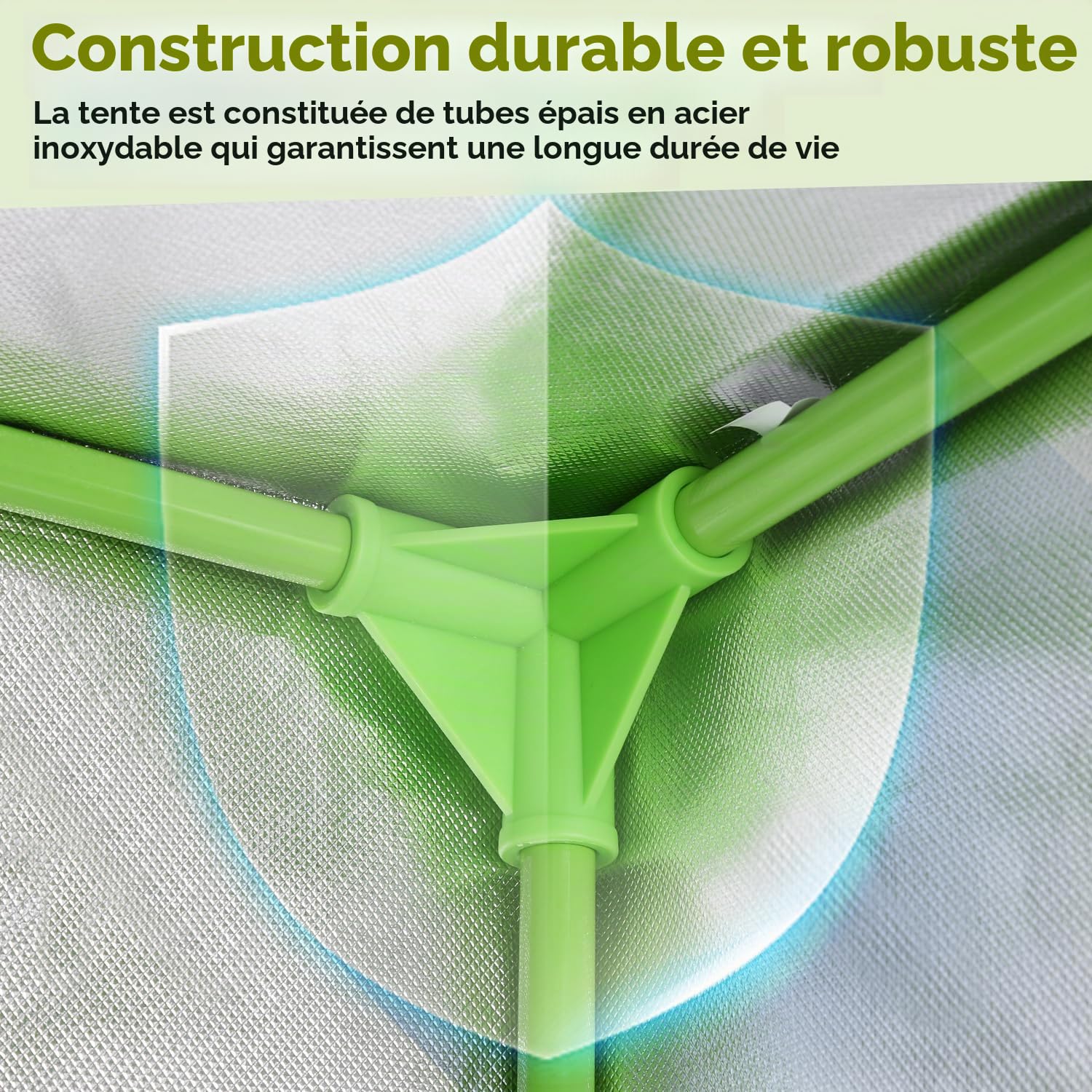 Daromigo Rideau de culture 100 x 100 x 200 cm 600D Oxford imperméable pour la culture intérieure serre ventilée noir et vert