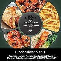 Vista 10 de Ninja Crispi - Freidora de aire de vidrio 5 en 1, recipientes y tapas de 450 °F, no tóxico, 4 cuartos y 6 tazas, apto para microondas, congelador