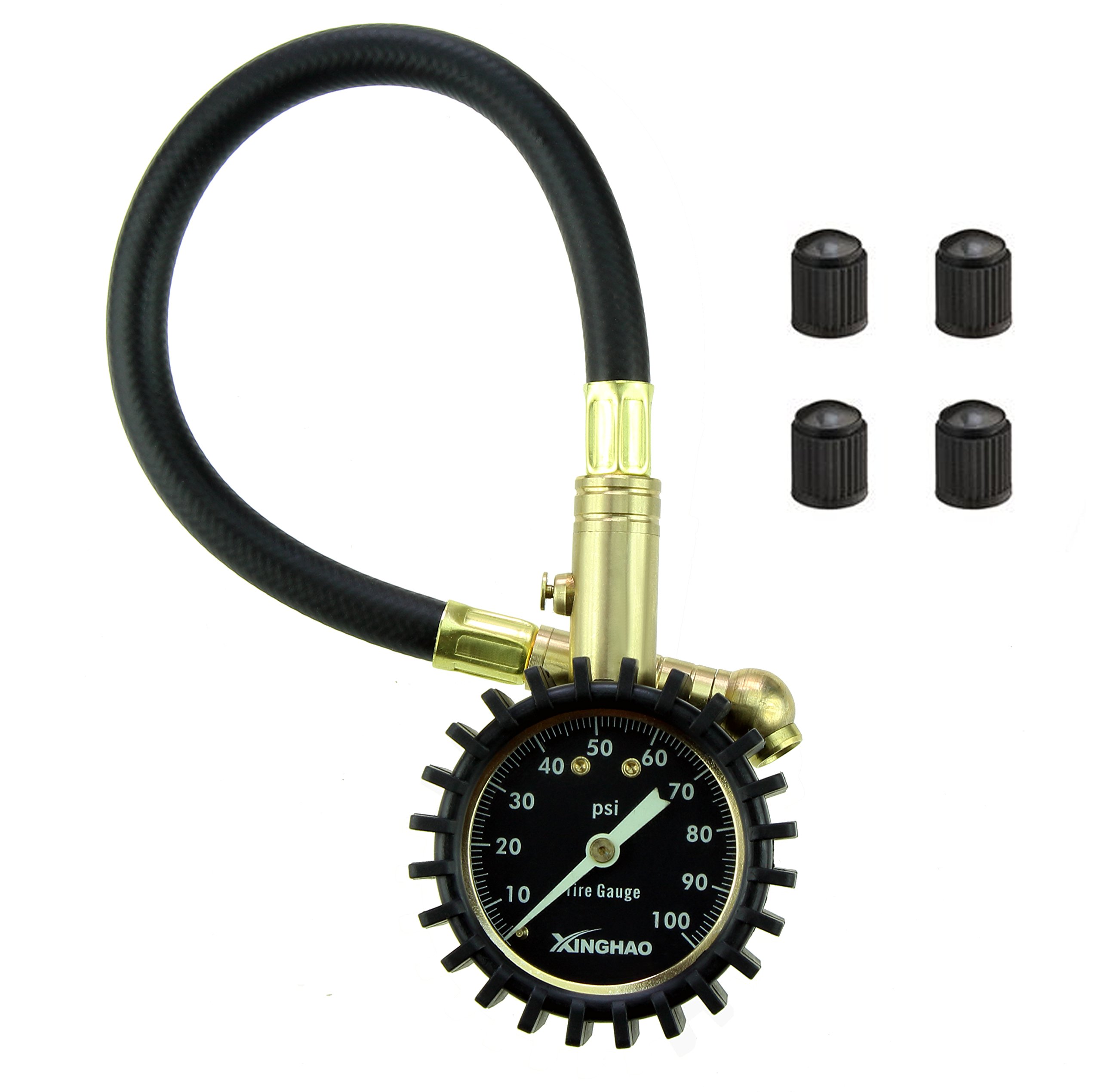 Buy Tyre Pressure Gauge 100 PSI, Heavyduty Tire Gauge with Luminous Scales and Pressure Release