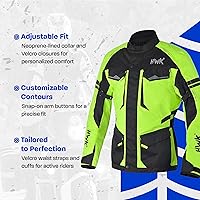 Vista 3 de Chaqueta de motocicleta para hombres para viajes y aventuras, reforzamiento CE, a prueba de agua, AVD, para las 4 estaciones
