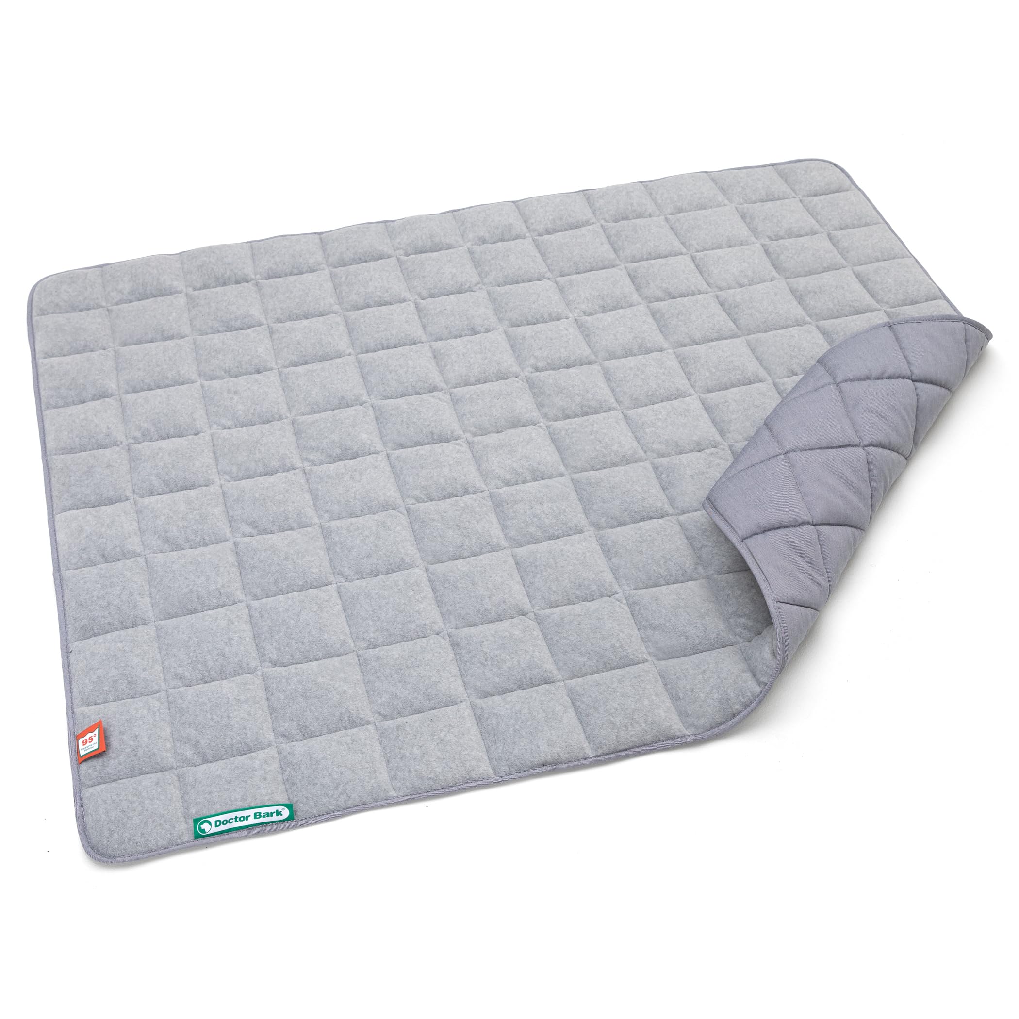 Doctor Bark Cama para perros Manta de forro polar, reversible, mullida, resistente y lavable hasta 95 °C, para interiores y exteriores (XXL, 140 x 110 cm, gris claro)