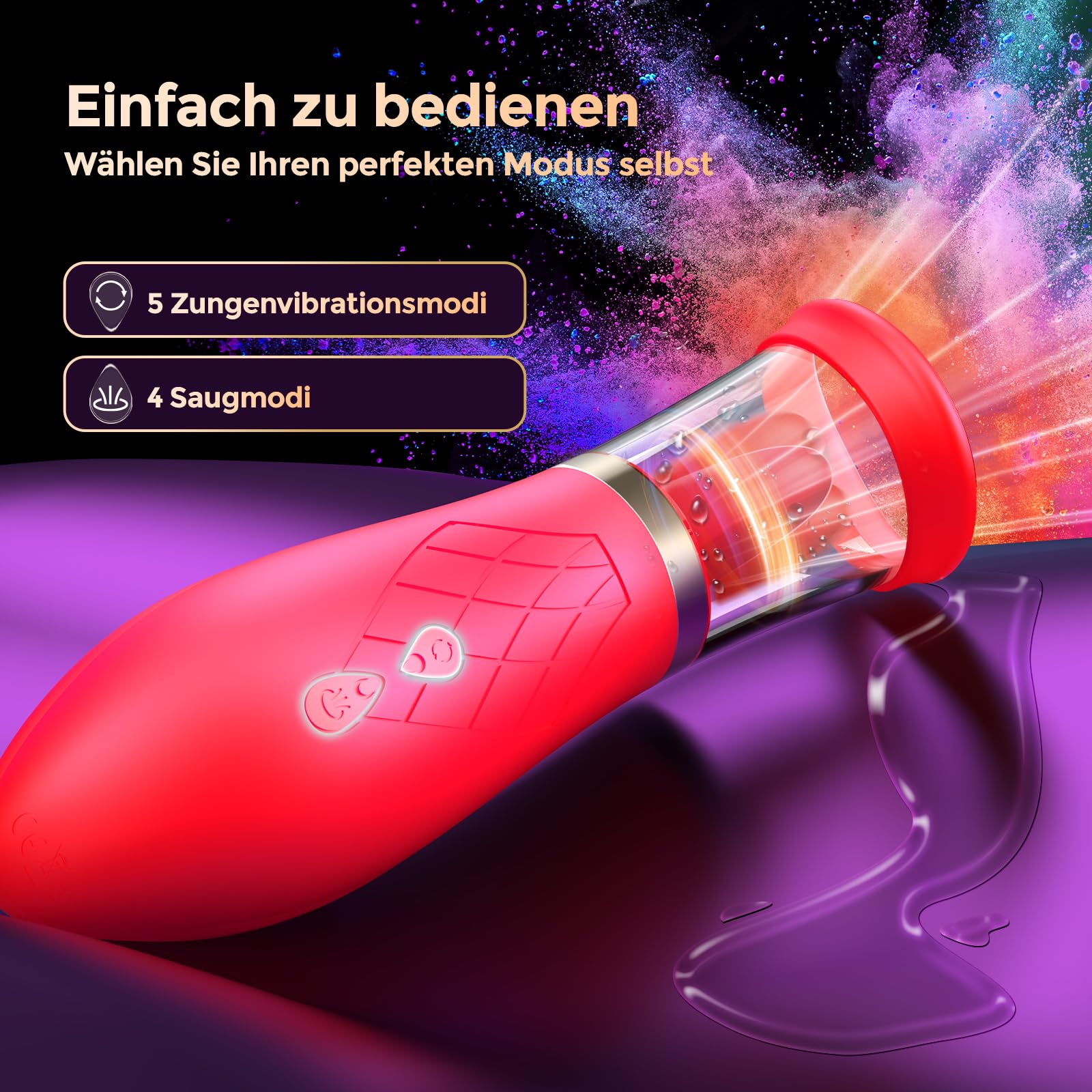 3 En 1 Sex Toys Femme Clitoridien Stimulation Clitoris avec Gros Suceurs, Vibromasseurs Feminin avec 4 Sucer Modes et 5 Léchage Rotation à 360°, Vibro Clitoridiennes Sextoys Pompes Seins Couple Rouge