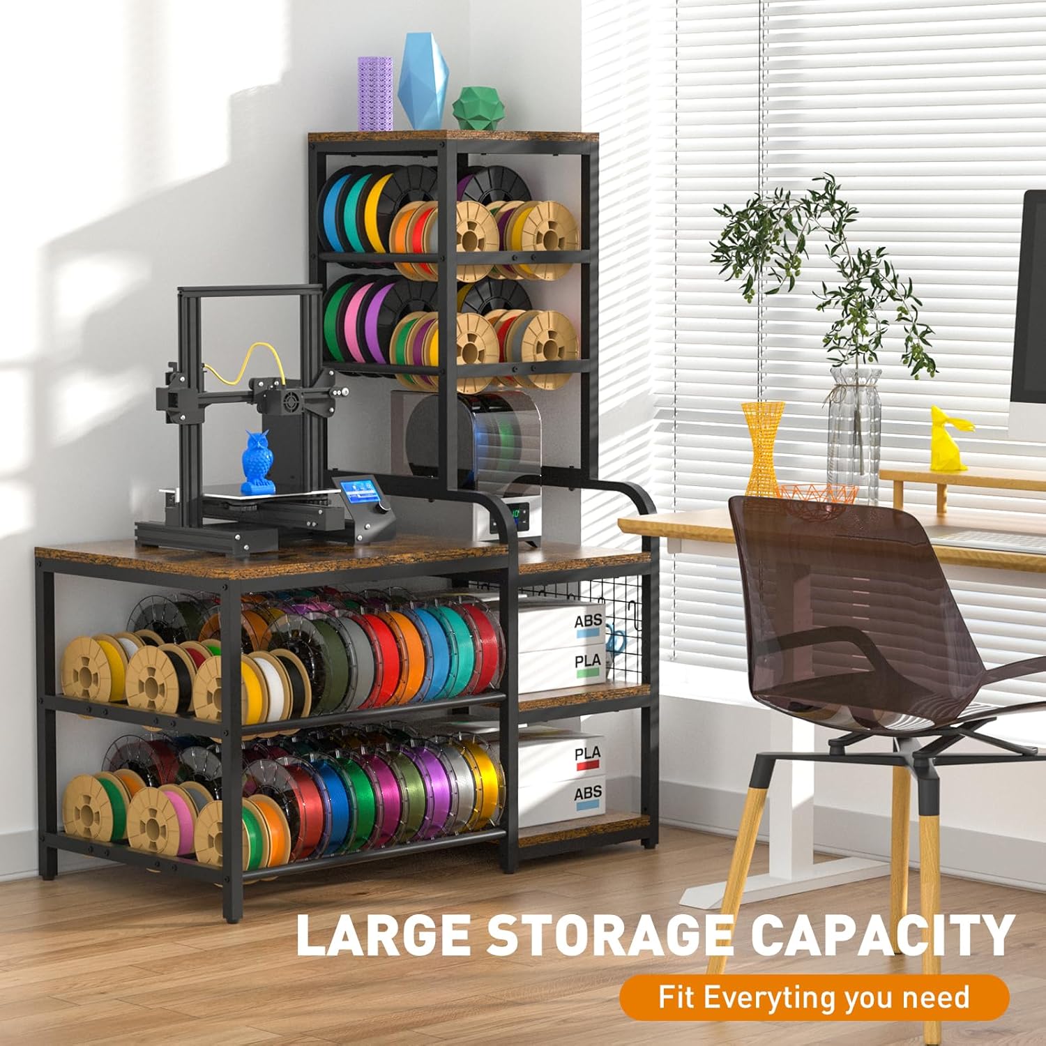 Ерөнхийдөө view of the ikkle 3D Printer Stand with Filament Storage Rack