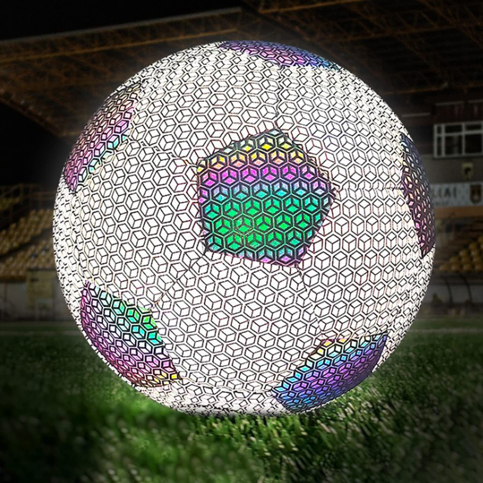 Fútbol Que - Balón de fútbol Luminoso tamaño 4/5 con Bolsa y Bomba