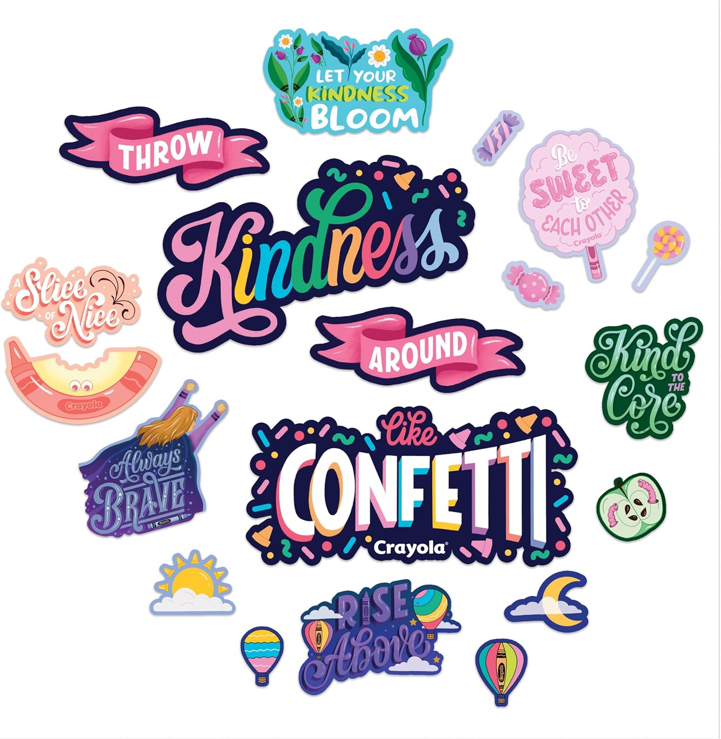 Eureka Crayola Colors of Kindness Classroom Bulletin Board Set for Teachers, 21 Pieces