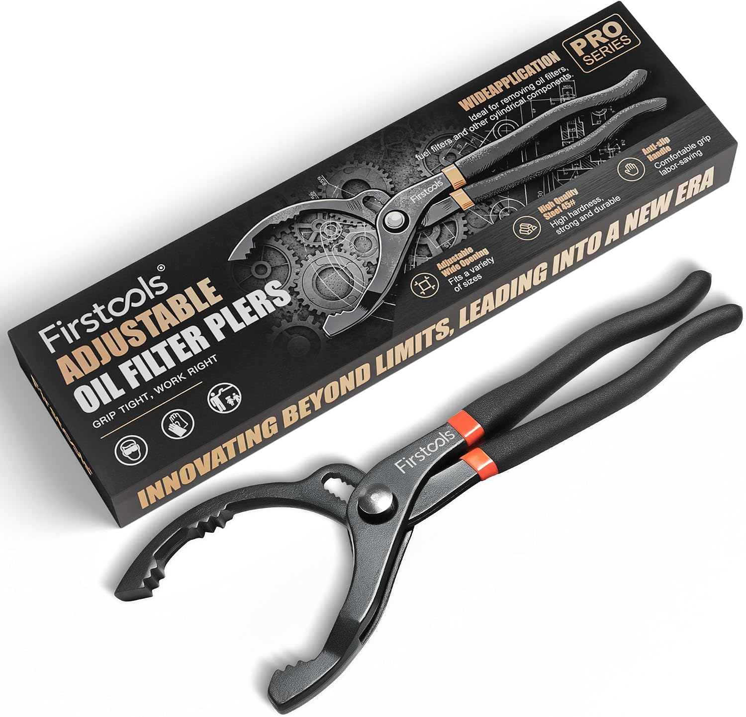 2nd Generation 12-Inch Adjustable Oil Filter Wrench – New 10-Speed Quick Adjustment Pliers, Oil Filter Removal Tool for Engine Filters, Conduit, & Fittings, Car Maintenance Tool