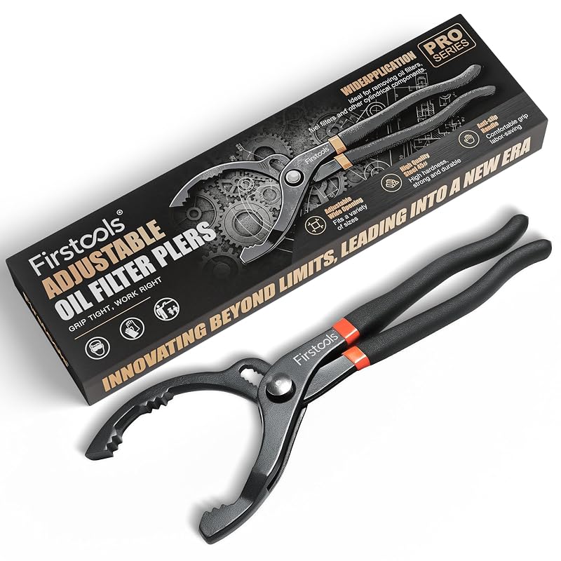 Alicate Chave Ajustável para Filtro de Óleo Firstools RC-002, 10 Posições, Abertura de 3,0 a 13,8 cm