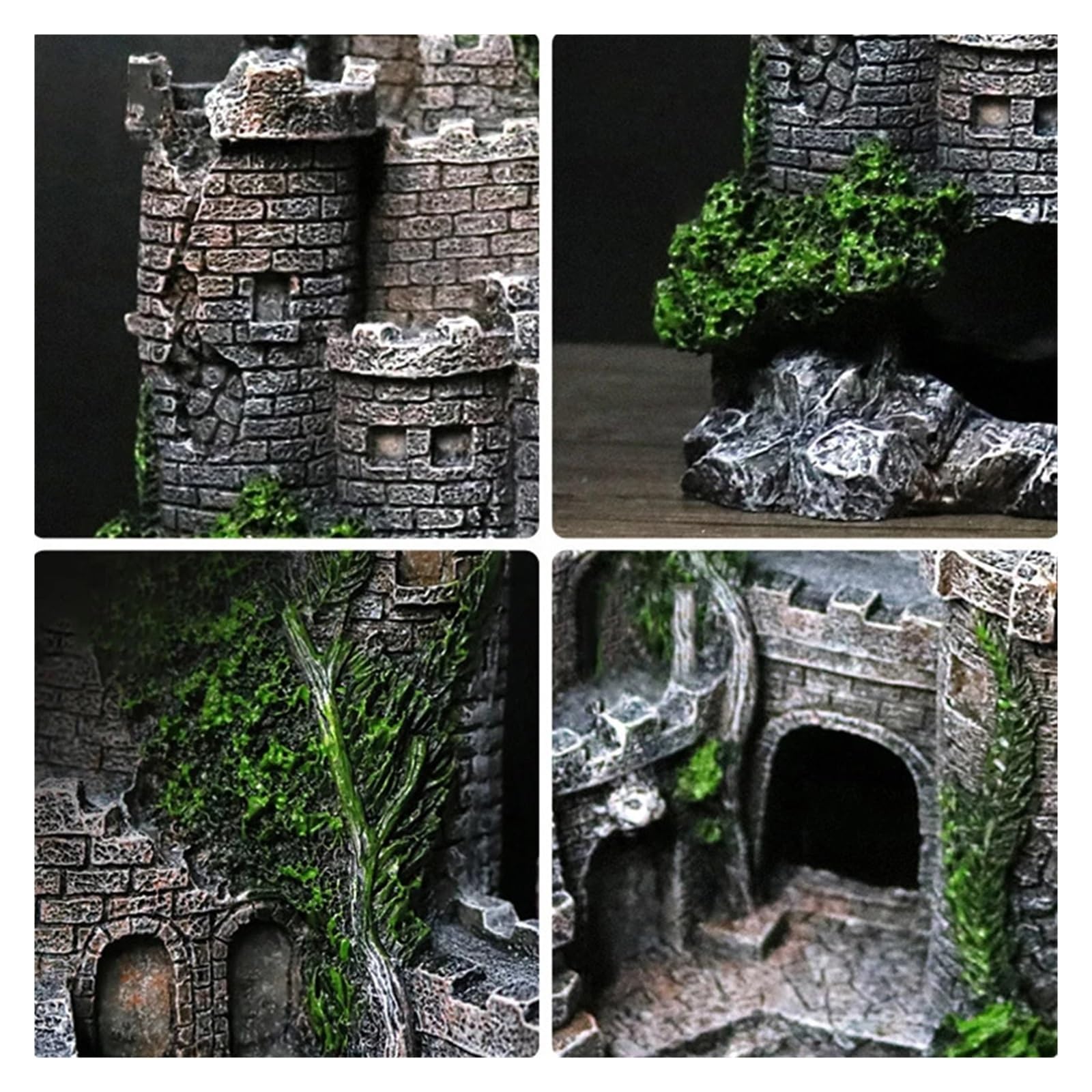 2pcs Creative Castle Shape Fish Tank Ornaments Decoration Per Decorazione | Landscaping Resin Rockery Aquarium Rockery Home Craft Ornament