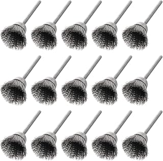 Wire Brush 15PCS Cup Shape 15mm End Brushes Stainless Steel Wire Brush 1/8" Shank for Compatible Rotary Tool