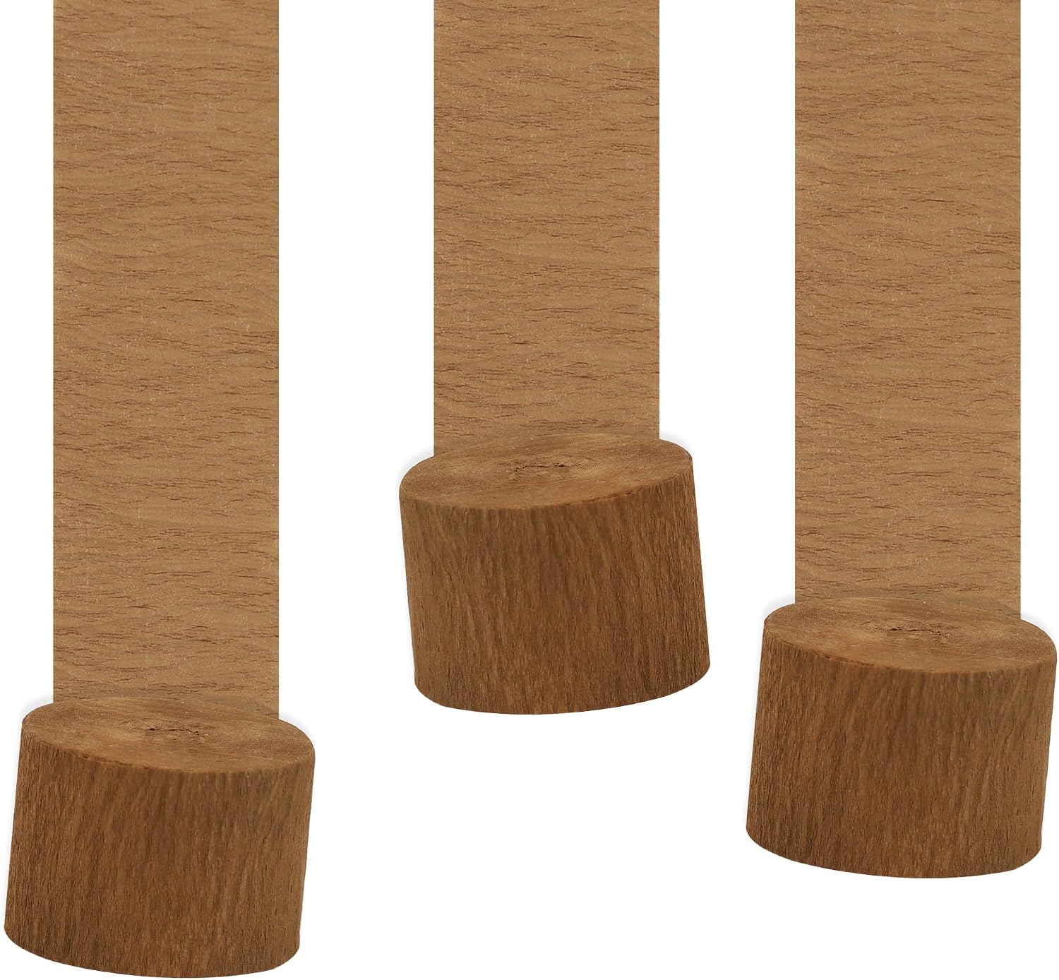 BEISHIDA Brown Crepe Paper Streamers for Anniversary Birthday Party Thanksgiving piñatas DIY Craft Decorations (246 Ft，3 Rolls)
