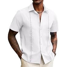 قمصان Lion Nardo Guayabera الكتان للرجال زر قصير الأكمام أسفل قميص Hawaiian قمصان الصيف الكوبية قمصان الشاطئ