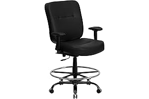Flash Furniture Ergonomic Leather Drafting Chair for Big and Tall