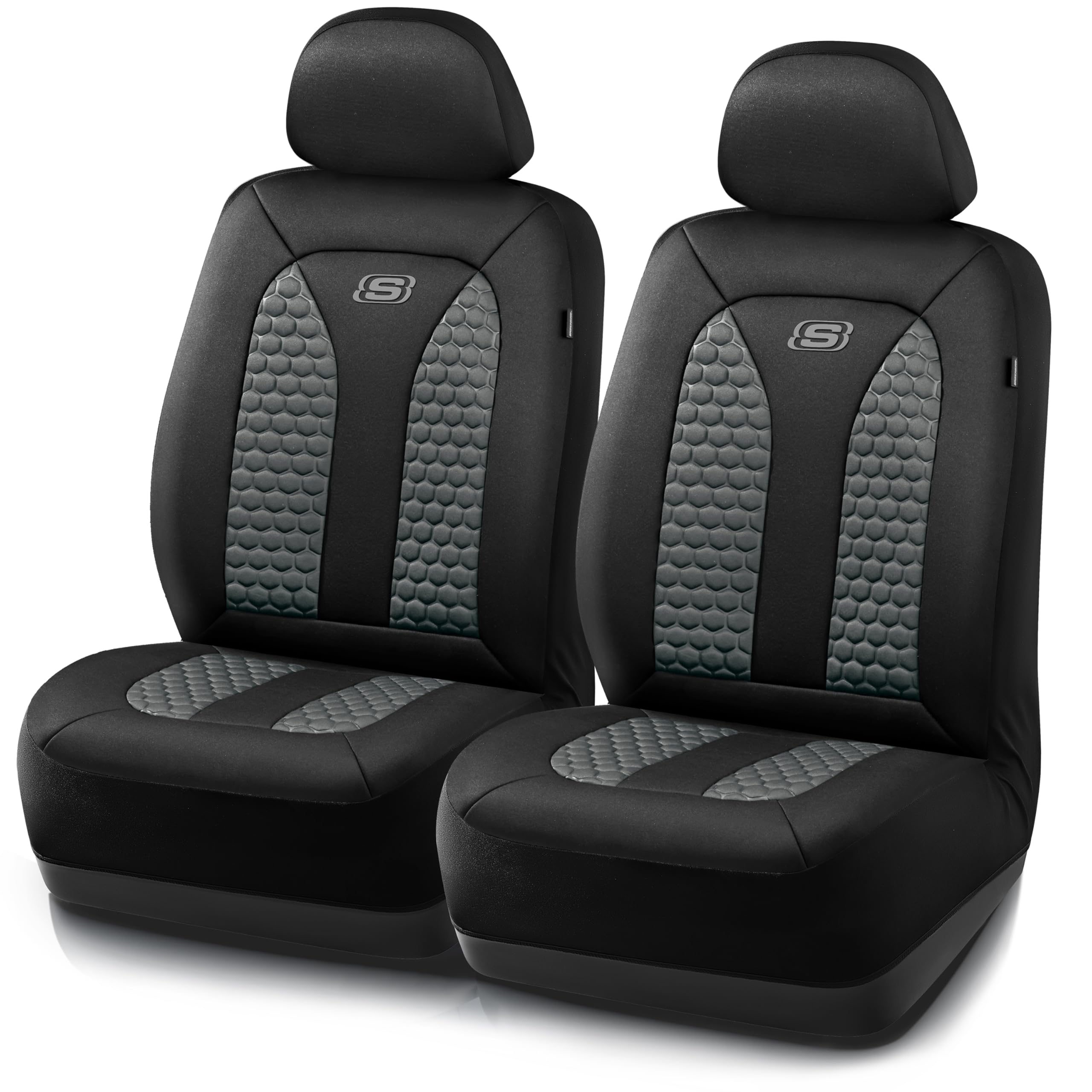 Skechers Memory Foam™, coprisedili per auto, spessi e traspiranti, con due coprisedili anteriori, compatibili con airbag, comfort e protezione per la maggior parte delle auto, furgoni, camion, SUV