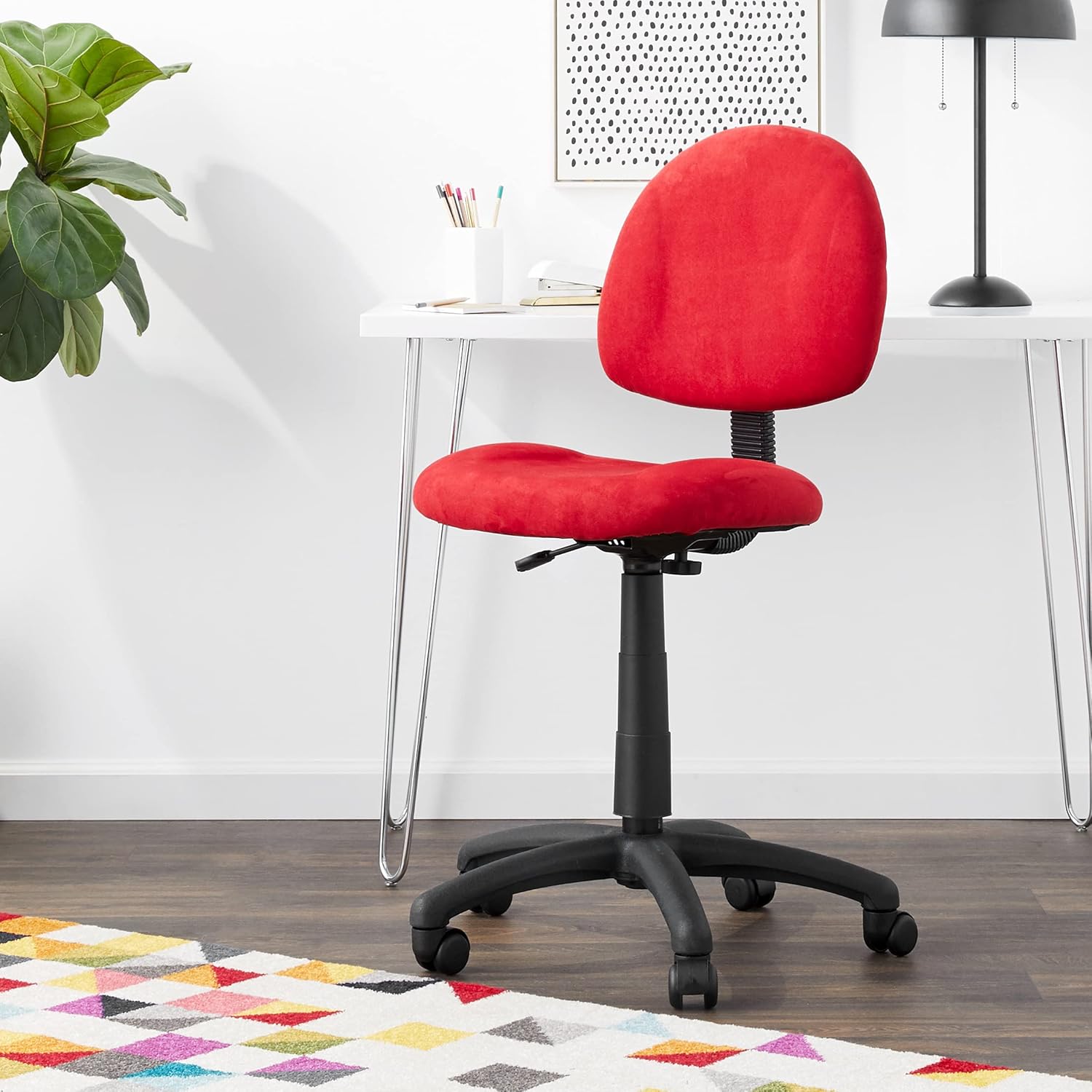Flash Deals - 40% OFF Boss Office Products Perfect Posture Delux Microfiber Task Chair without Arms in Red