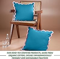 Vista 4 de Folkulture Fundas de almohada para sofá, almohadas decorativas de 18 x 18 pulgadas para sala de estar, 100% algodón, fundas de almohada bohemias