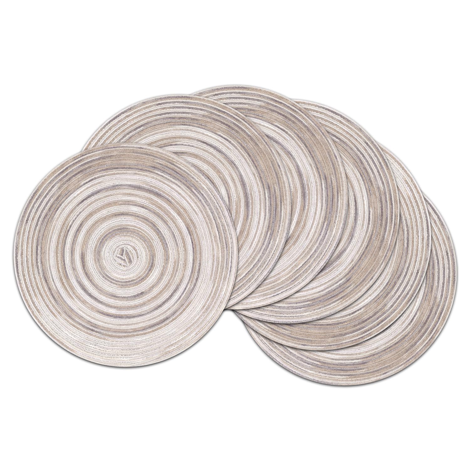 6 Pezz Tovaglette Rotonde n Pagla, Sottopatt Vmn, Tovaglette Rattan Vmn per Tavolo