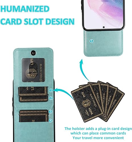 Miniatura 4 de Asuwish Funda de teléfono para Samsung Galaxy S22 5G con protector de pantalla de vidrio templado y tarjetero de crédito, soporte de cuero,