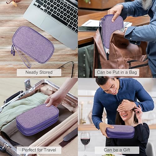 Vista 125 de FYY Organizador para cosas electrónicas, para viajes, para cables, cargadores, celular y auriculares, estuche portátil, impermeable, doble capa