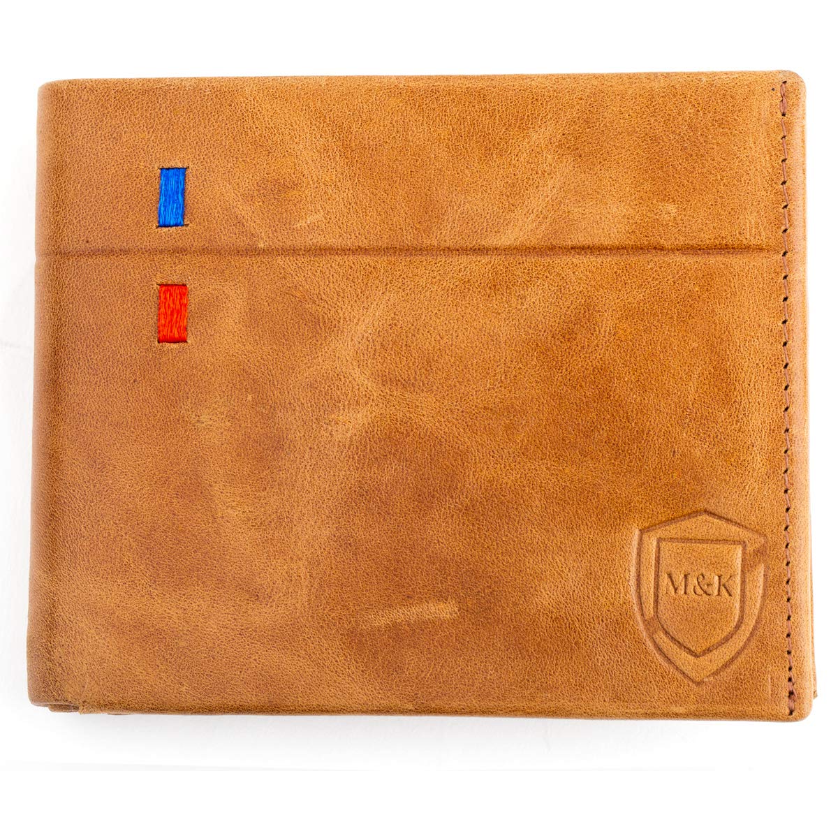 MONKS & KNIGHTS Bi Fold Slim & Light Weight Leather Men's Stylish Casual Wallet Purse with Card Holder Compartment (BWBR)