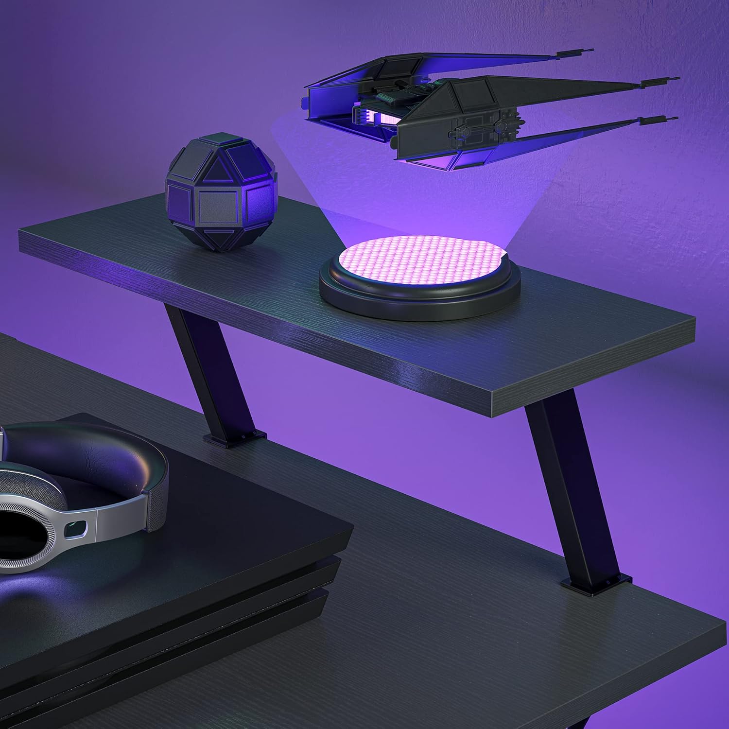 Best Cyber Deals 🔥 CubiCubi L Shaped Gaming Desk, 51.2 Home Office Gaming Desk, Corner Desk with Large Monitor Stand, Non-Woven Drawer, Black