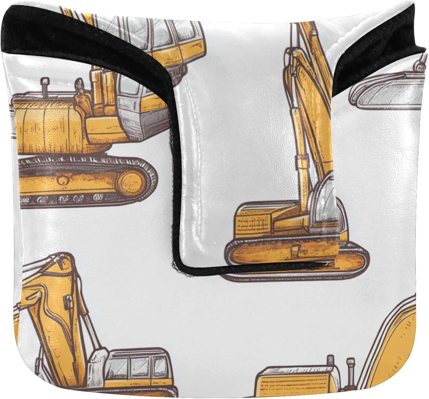 Construction Car Excavator Pattern Mallet Putter Cover Headcover Magnetic Golf Head Covers Headcovers