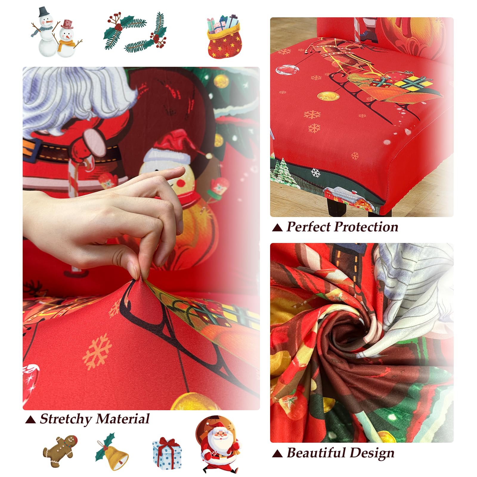 Lydevo Coprisedie con Schienale 4 Pezzi Elasticizzato,Coprisedia per Sala da Pranzo,Fodere Sedie con Schienale Alto Lavabile Rimovibile Universale,Spandex Copertura per Sedia Soggiorno,Neve Vecchio