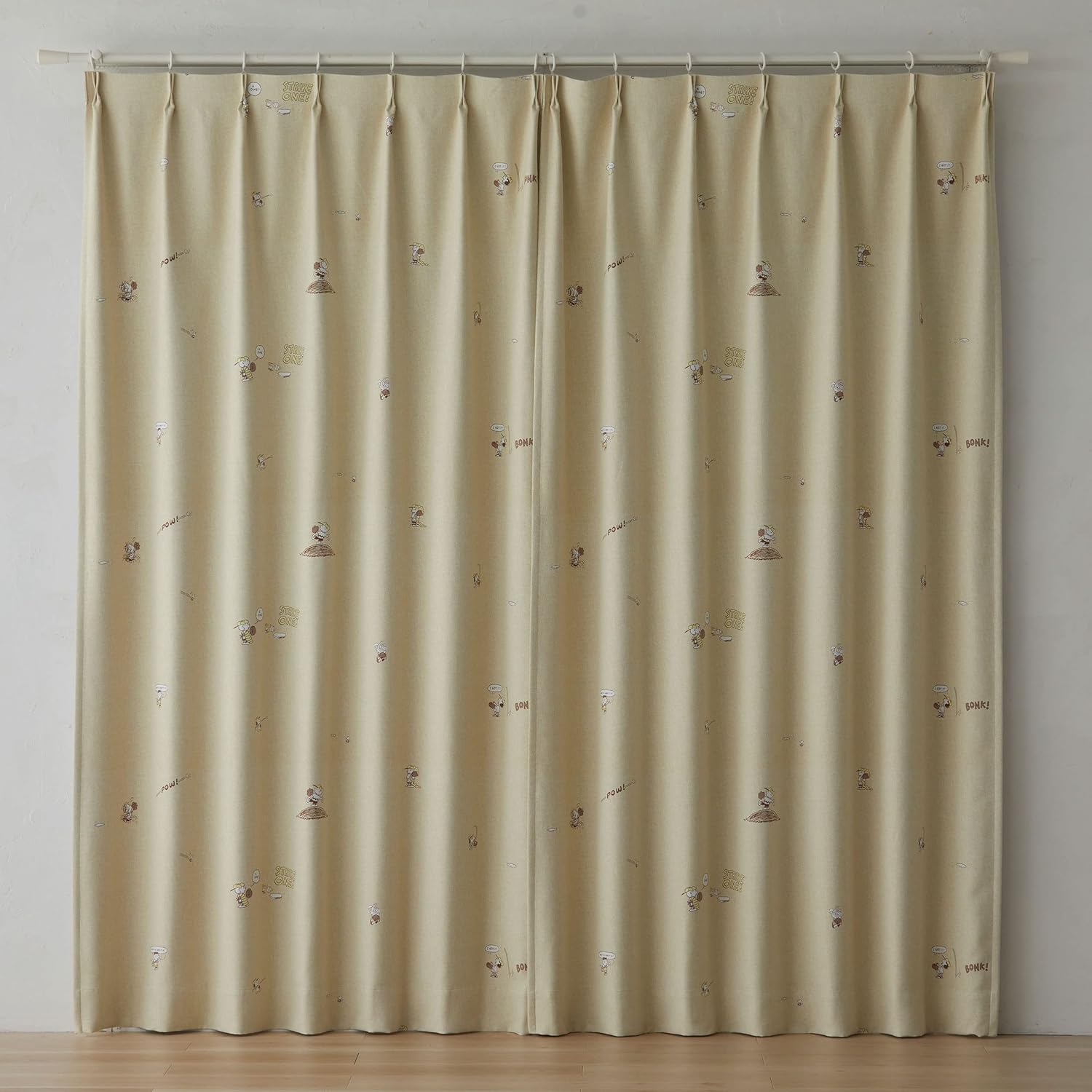 スミノエ(Suminoe) セミオーダーカーテン ベージュ 幅185cm &times;丈165cm PEANUTS ベストフォーメーション 遮