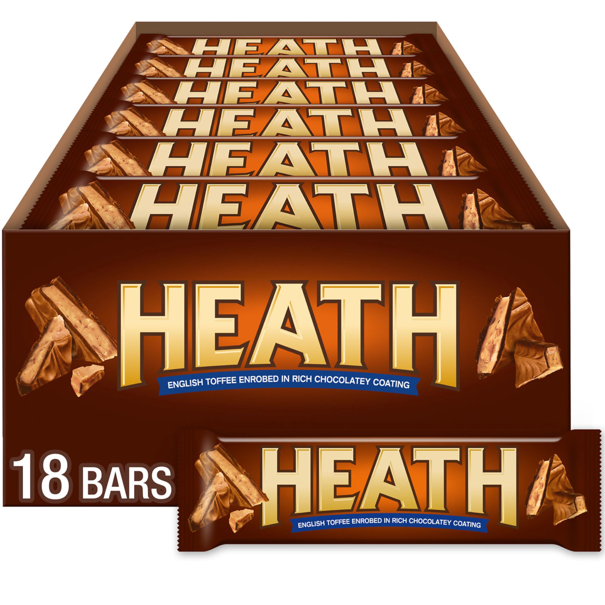 HeathChocolatey English Toffee Candy Bars, 1.4 oz (18 Count)