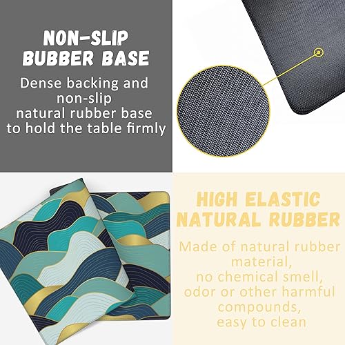 Miniatura 3 de Alfombrilla de mouse grande con ondas doradas, alfombrilla de mouse extendida para juegos, bordes cosidos, base de goma antideslizante, para