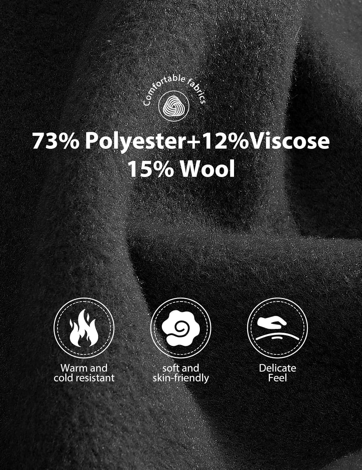 Women's Pea Coats Wool Blend Double Breasted Fall Winter Coats Notch Lapel Mid Long Trench Coat with Straight Pockets - Image 5