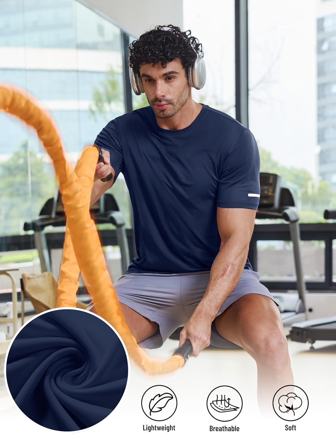 TACVASEN Men's Workout Shirts Short Sleeve Dry Fit Swim UPF 50+ Sun Shirt Crew Neck Athletic T-Shirts Gym T Shirts - Image 3