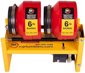 Commercial Duty Rock Tumbler. Capable of Running 18 Barrel Sizes & Combinations. Unmatched Quality, Durability & Versatility. 6lb & 6lb Small Base Rock Tumbler No Kit