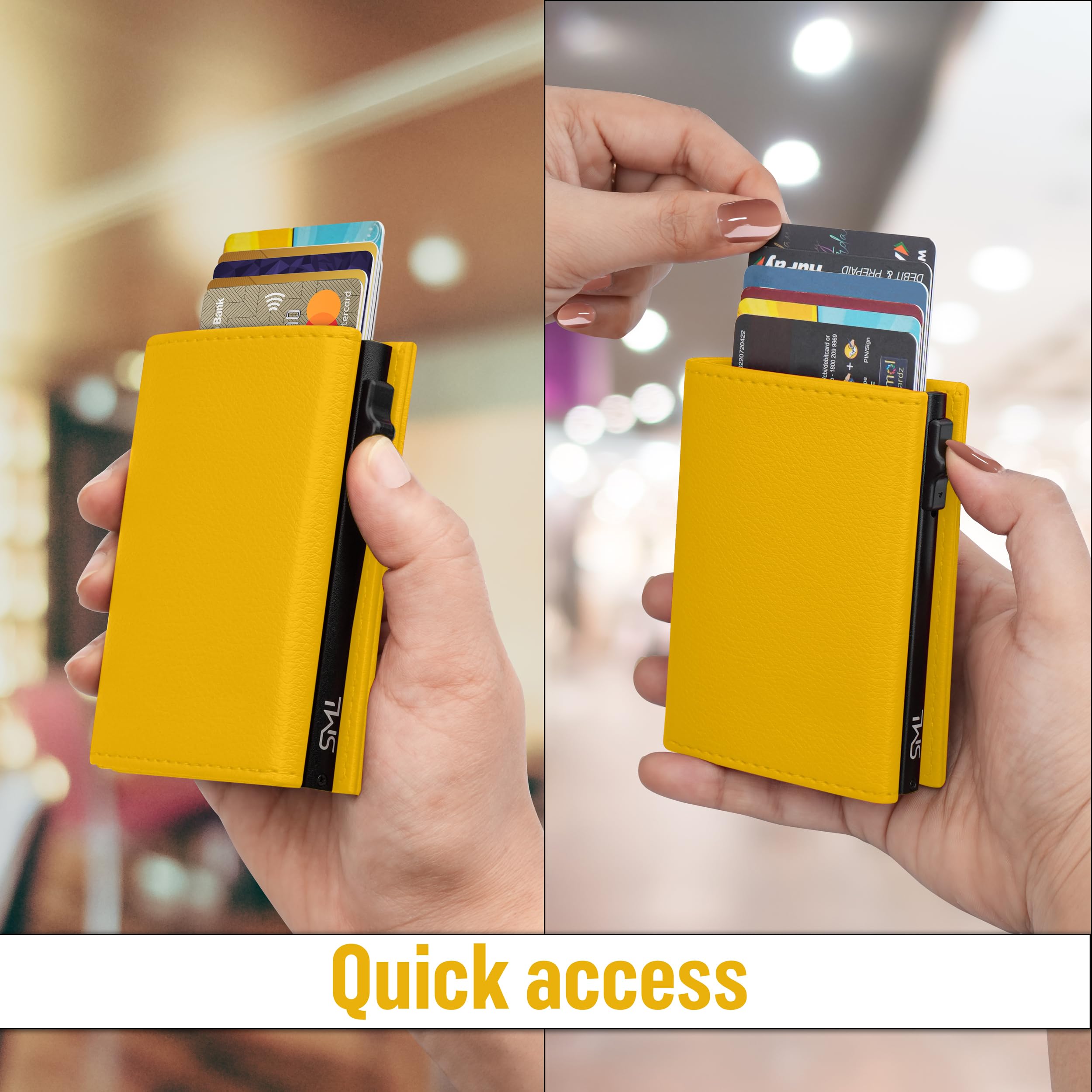 The Wallet Store Urban Pop RFID Protection Wallet Cardholder - Yellow