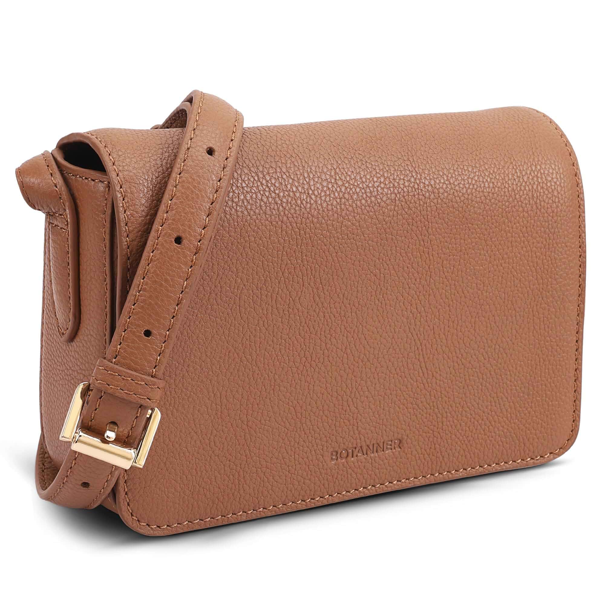 BOTANNER Genuine Leather Crossbody Shoulder Bag for Women with an Adjustable Strap