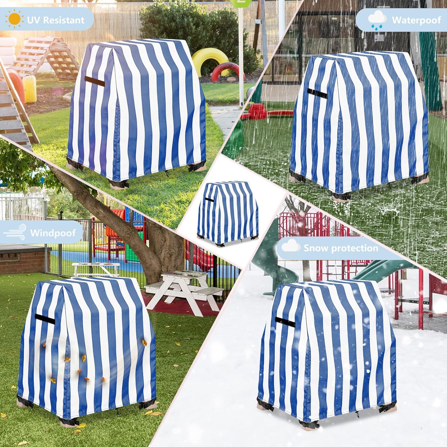 AIickwang Kids Water Table Cover for Step2 Rain Showers & Flow Water Table, Waterproof Dustproof Anti-UV Outdoor Toddler Activity Table Cover,Blue