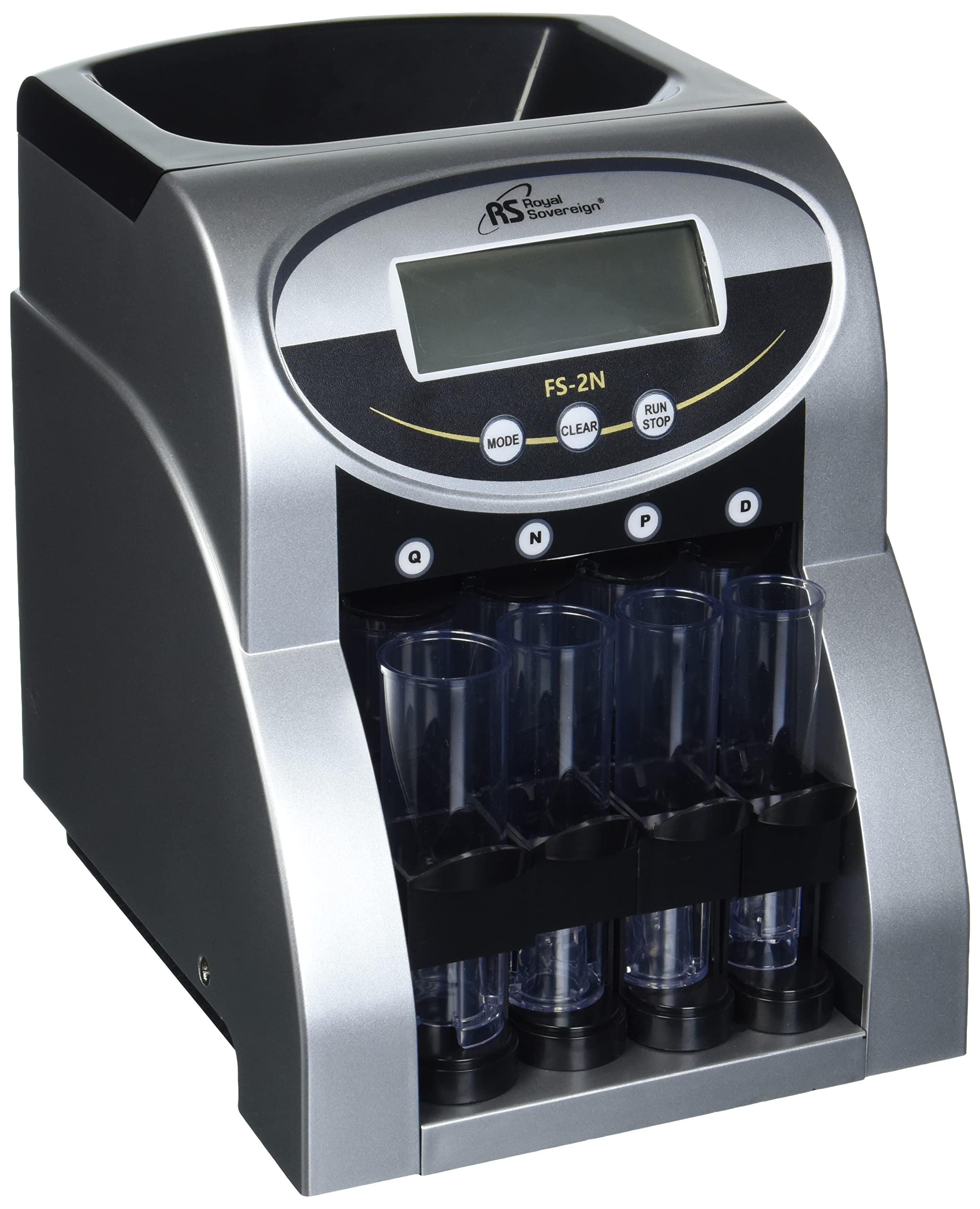 Royal Sovereign Electric USD Coin Counter/Sorter, 2 Rows with Patented Anti-Jam Technology and Value Counting, Silver (FS-2N)