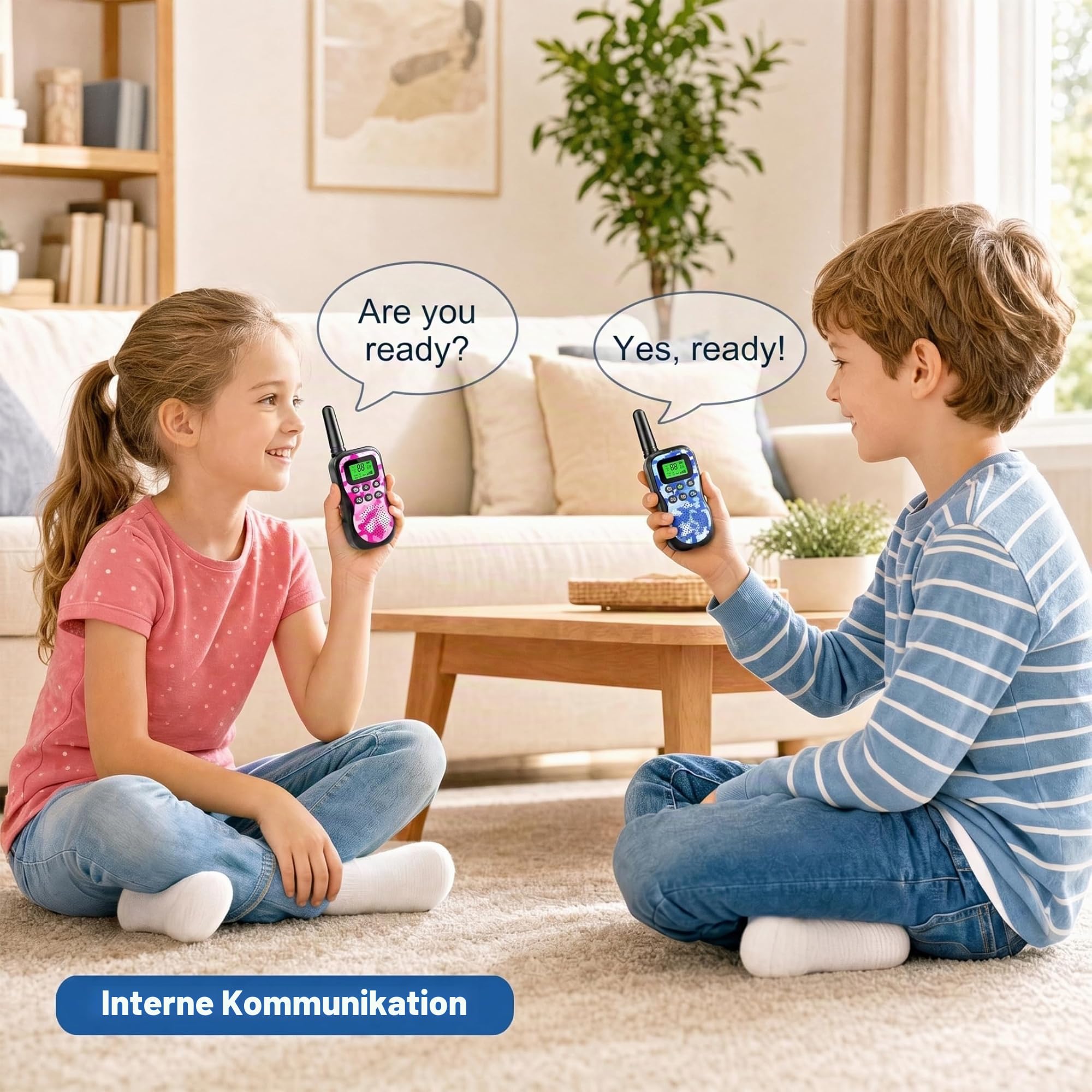 Nestling Walkie Talkie 3 Stück, Verbesserte Version Camouflage 8 Kanäle, 2-Wege-Radio-Spielzeug mit Hintergrundbeleuchtung LCD-Taschenlampe, 3 KM Reichweite für Kinder, Indoor-Outdoor-Aktivität