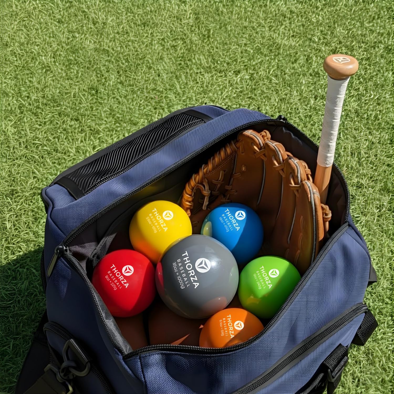 Thorza Weighted Training Balls (6-Pack) – Plyometric Throwing Set for Pitching Velocity & Arm Strength | Color-Coded Overload & Underload for Baseball Training