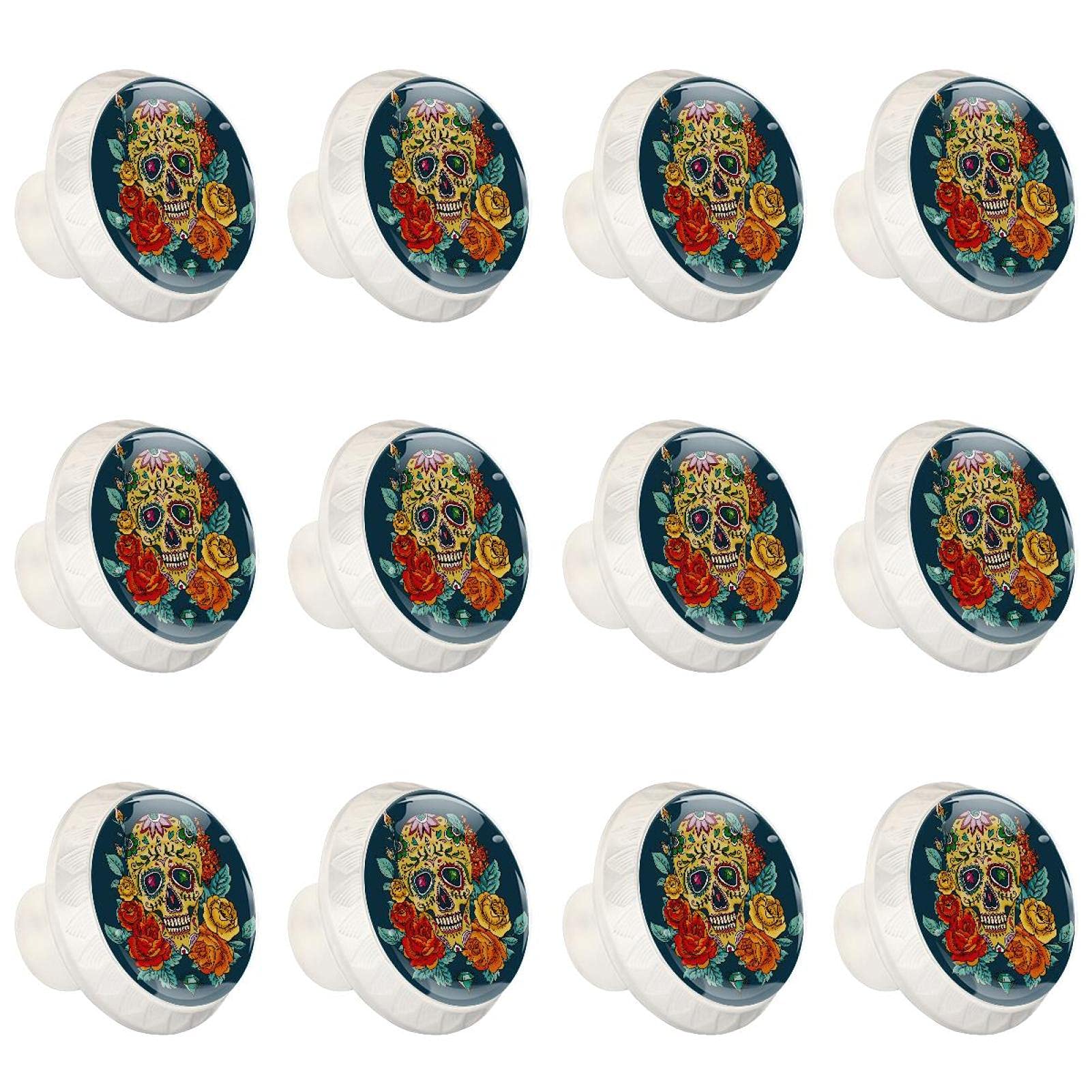 Boutons de cuisine tête de mort et diamant pour meuble et tiroir x12