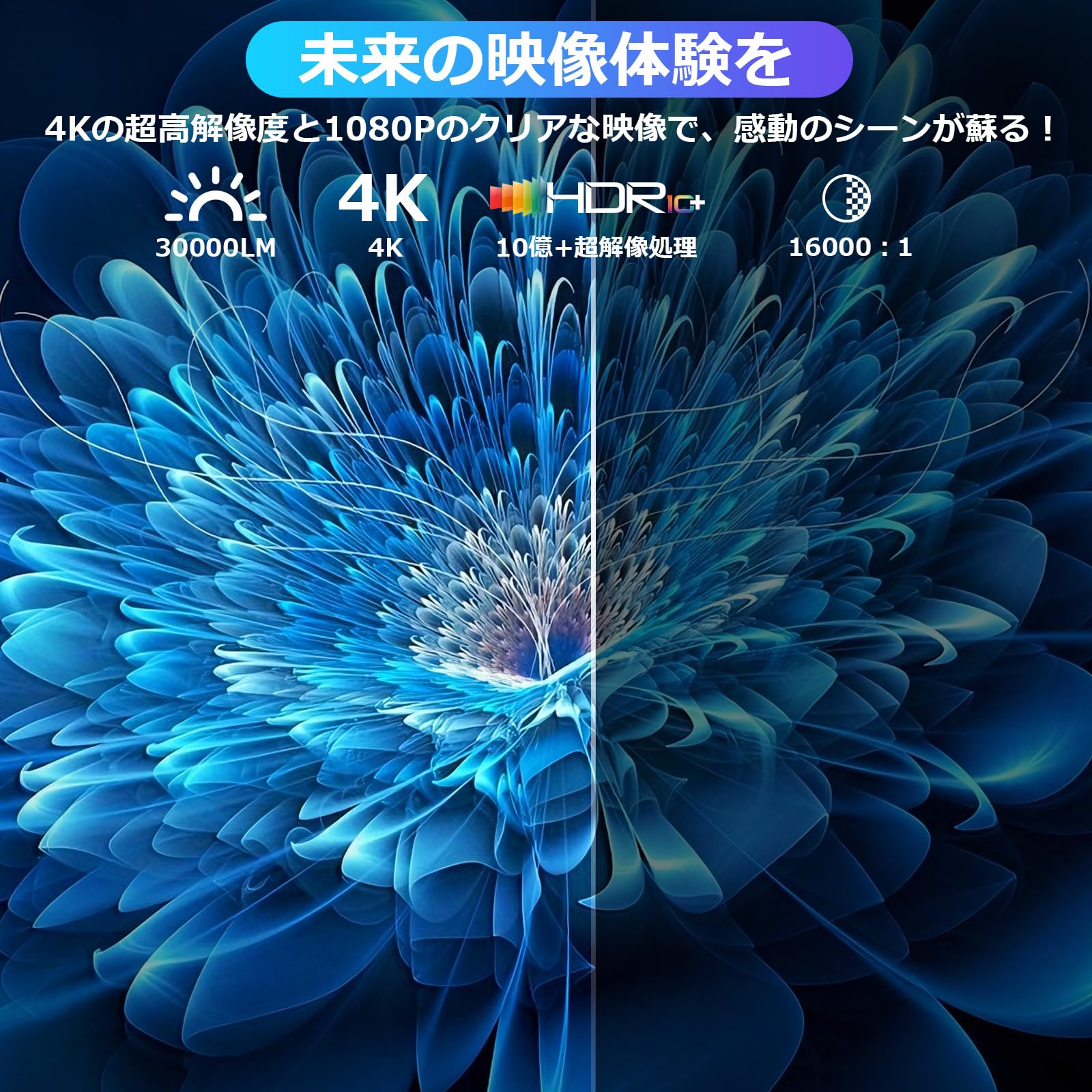 Amazon.co.jp: 【2026最新完全密閉型&360°回転可能】プロジェクター