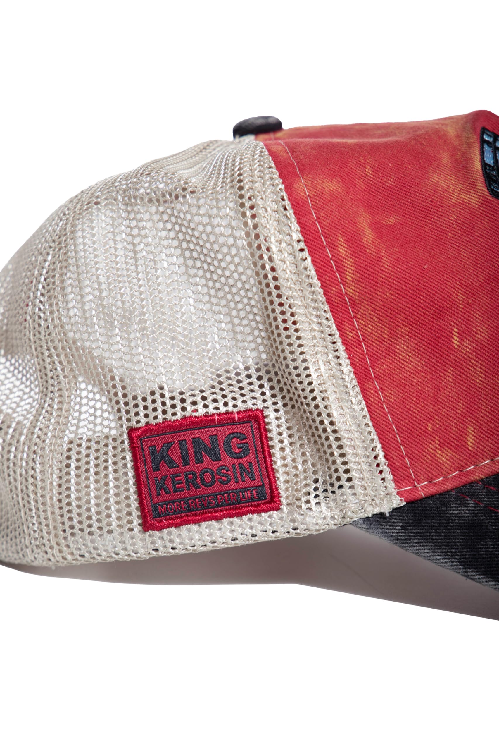 King Kerosin Męska czapka z daszkiem · czapka z daszkiem · siateczka · Snapback · Vintage · Retro · siatka · Devil · Biker · Motocykl · Used Look · Patch · Haft Diabeł · Rock · Hell Chapter